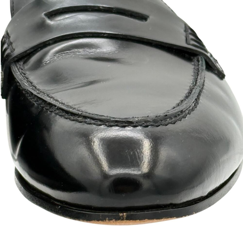 J Crew Academy Loafers Black Leather Flat Mule Slides Size 10 Shoes - Picture 5 of 13